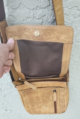 Marco Daniela Tan Leather Bag Shoulder Strap Snap Zipped Excellent Condition 