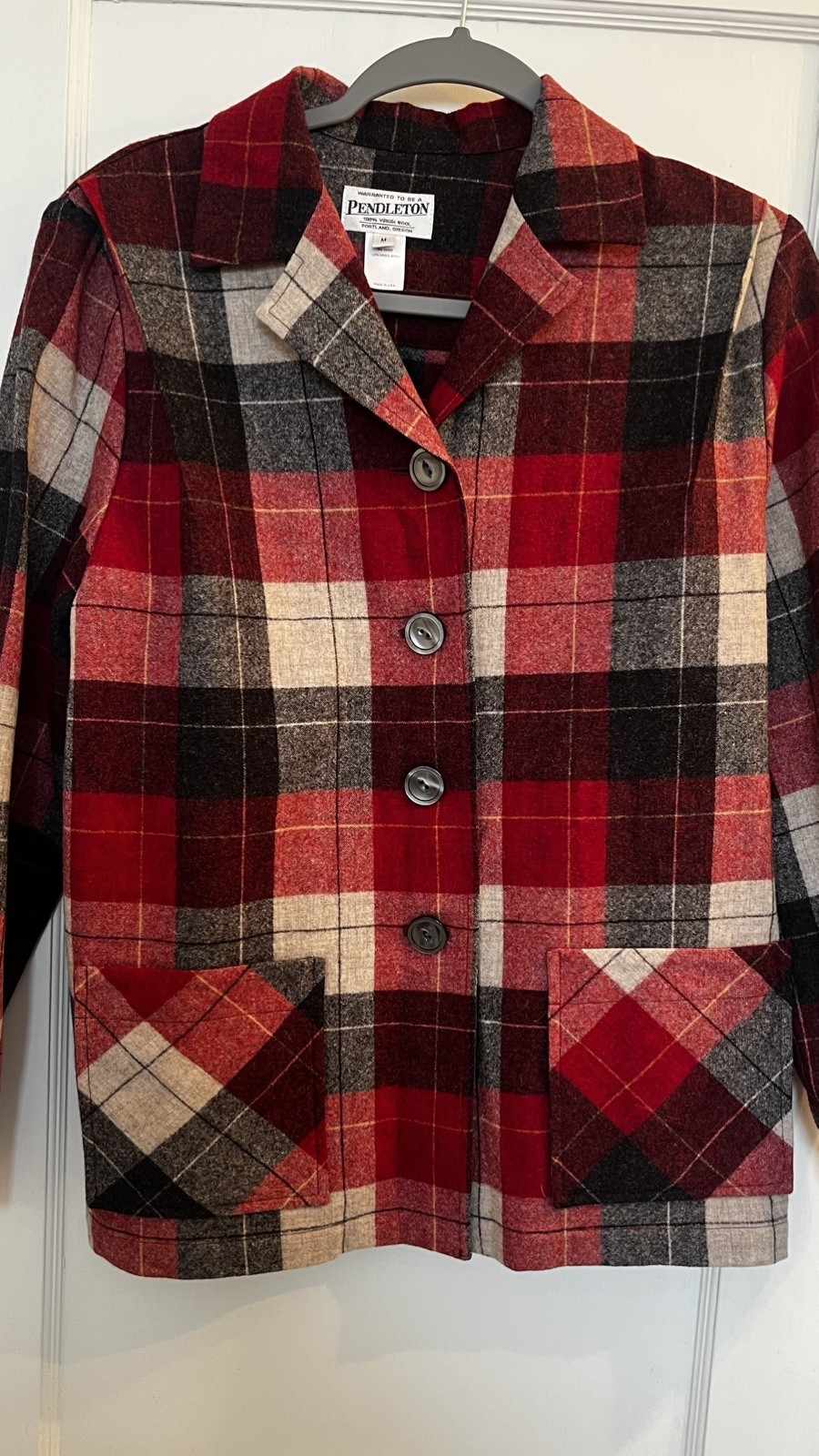 Classic Pendleton Red Plaid Wool Jacket Women’s  … - image 17
