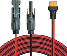 12AWG 3FT Solar to XT60 Cable,Solar Charge Cable with 3FT, Red+Black 
