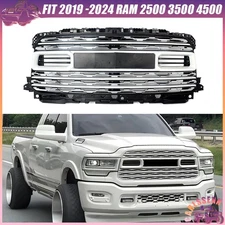 Bright White Front Bumper Grille w/o Camera Hole For 2019-2024 RAM 2500 3500 US