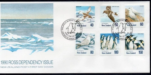 New Zealand 1990 Antarctic Birds FDC with SHS