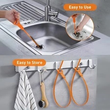 3Pcs Drain Hair Unclogging Drain Cleaner Sink 20" Shower Clog Remover Pipe Tools