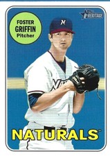 2018 Topps Heritage #128 Foster Griffin Rookie Card, Toronto Blue Jays