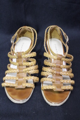 ETIENNE AIGNER Brown Rope Gladiator Wedge Sandals Womens Size 8M-B117