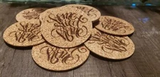 HOME SWEET HOME 8 PACK  Laser Engraved Cork Drink Coasters   FREE SHIPPING 