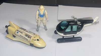 1984 Robotix Astronaut Pilot & 1980 Buddy L NASA Discovery Spaceship Helicopter