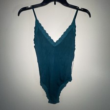 NWT Hanky Panky Womens Thong Back Bodysuit,Evergreen,Small Supima