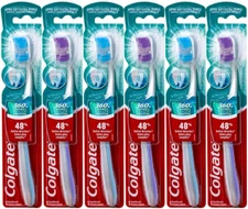 Colgate 360 Extra Soft Toothbrush 6 Pack for Sensitive Teeth and Enamel Care