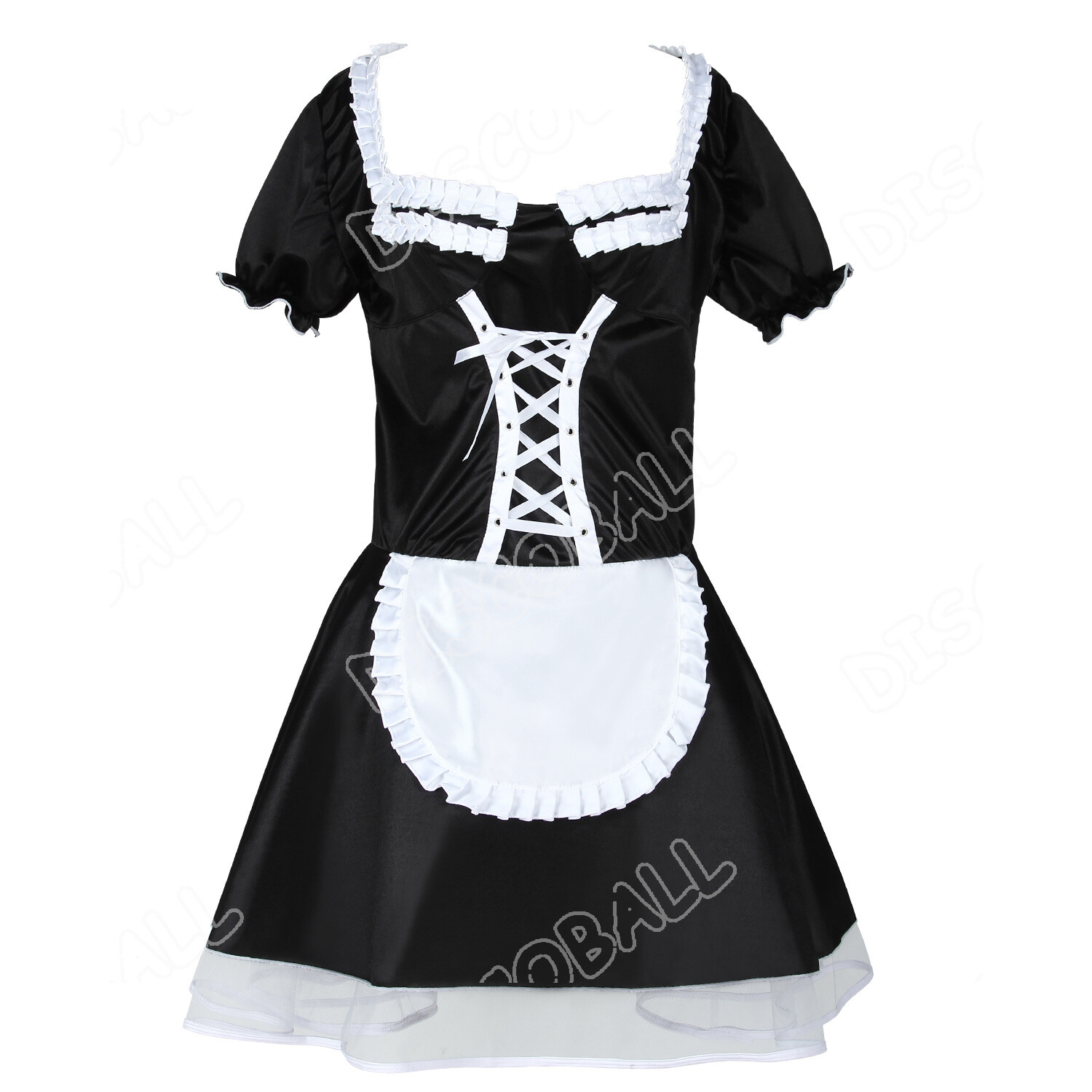 French Maid Fancy Dress Costume Womens Outfit Plus Size Sexy Waitress