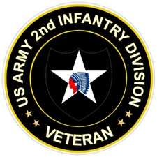 US Army 2nd Infantry Division Veteran Bumper Sticker Military Vinyl Decal 5"