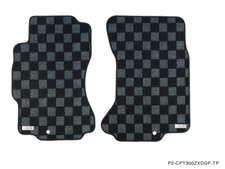 P2M Checkered Flag Race Carpet Front Floor Mats Set Z32 300zx Fairlady Z Coupe