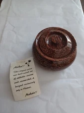 Handmade Coconut Shell/Wood Lidded Trinket Dish Or Stash Jar,  Mahalo!