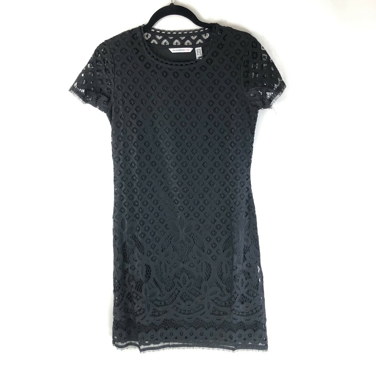Isaac Mizrahi Live! Stretch Lace Short Sleeve Dress Shift Black Size XXS |  eBay