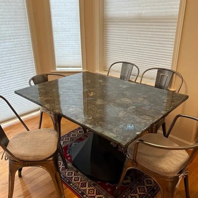 Labradorite Stone Dining Table Top, Gemstone Center Hallway Top Decor