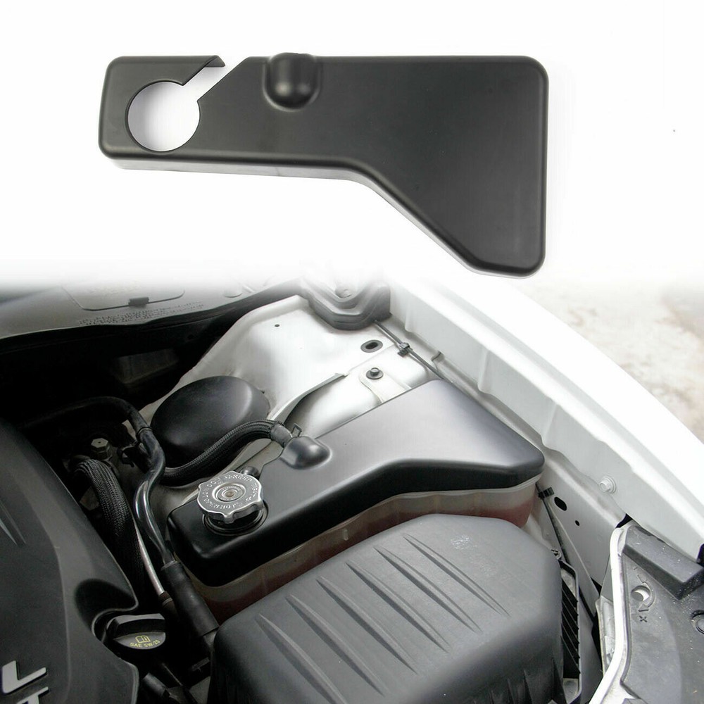 Matte Black Engine Bay Coolant Tank Cover Trim For Dodge Challenger Accessories