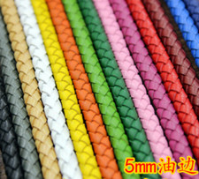 3mm 4mm 5mm 6mm Genuine Leather round Braided Rope Jewelry Making