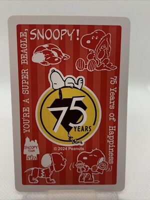 Snoopy 75th Anniversary Playing Cards ”Heart-King” Snoopy Town