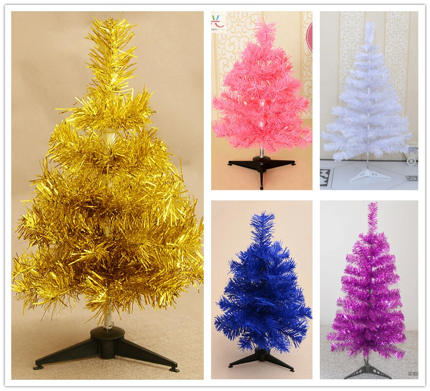 1ft 2ft 3ft Pink Purple Blue Gold Christmas Tree Desktop Mini Christmas Tree