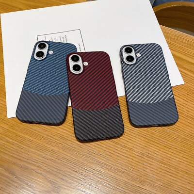 Hot Ultra Thin Carbon Fiber Texture Hard PC Case for iPhone 16 15 14 13 12 11