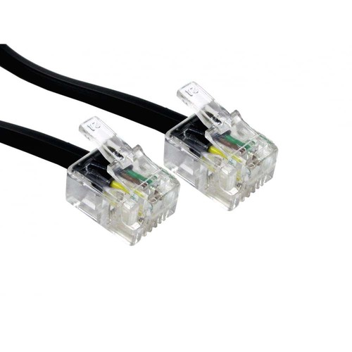 30m RJ11 a RJ11 plomo 4 ADSL DSL enrutador módem teléfono 6p4c NEGRO largo 5060457589485 | eBay
