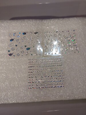 3 x kleine Blätter Silber Nailart Sticker (Dn304) Neu