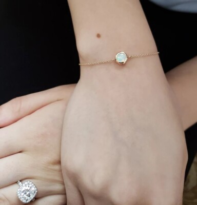 Armband 14 Kt Gold Opal Lünette