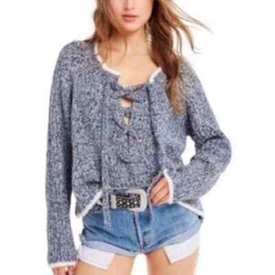 NWT Wildfox Queen Oxford Front Tie Knit Sweater Size XS 