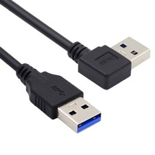 Cablecy Angled USB 3.0 Type-A Male to Straight 3.0 Type-A Male Data 5Gbps Cable