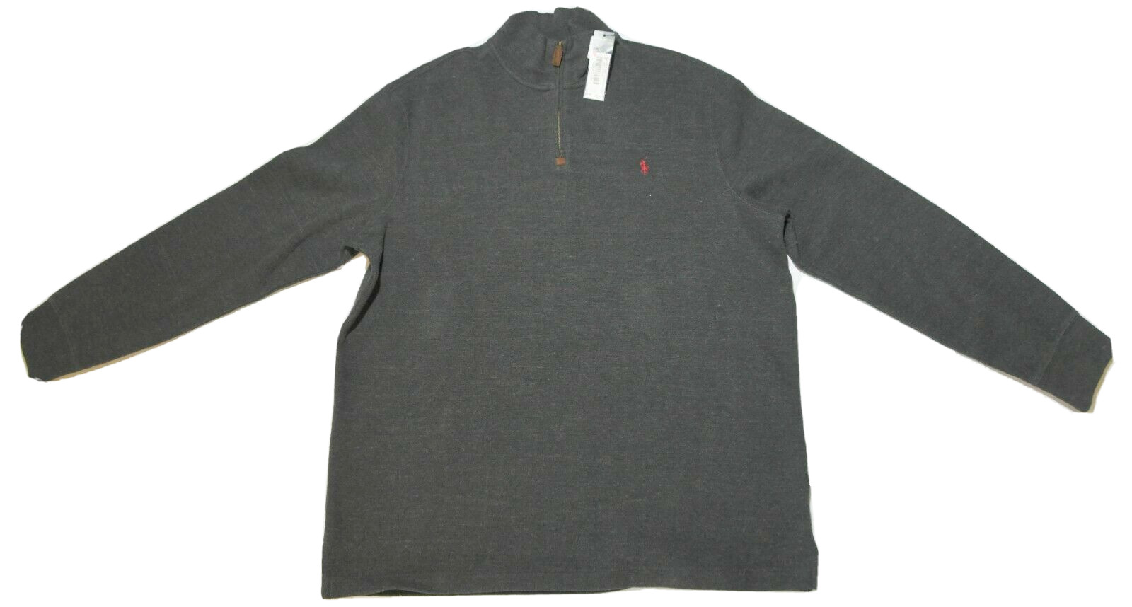Polo Ralph Lauren maglione 1/4 zip uomo taglia XL grigio manica