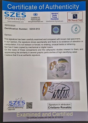 Cristiano Ronaldo Real Madrid F.C. ball Hand Signed COA++acrylic