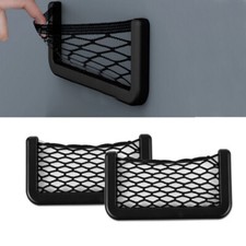 Soporte de teléfono de almacenamiento de red elástico con borde de carrocería 2 piezas accesorios interiores de automóvil