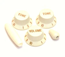 Parchment Knob/Trem/Switch Tip Set for Fender Stratocaster/Strat® PK-0178-050