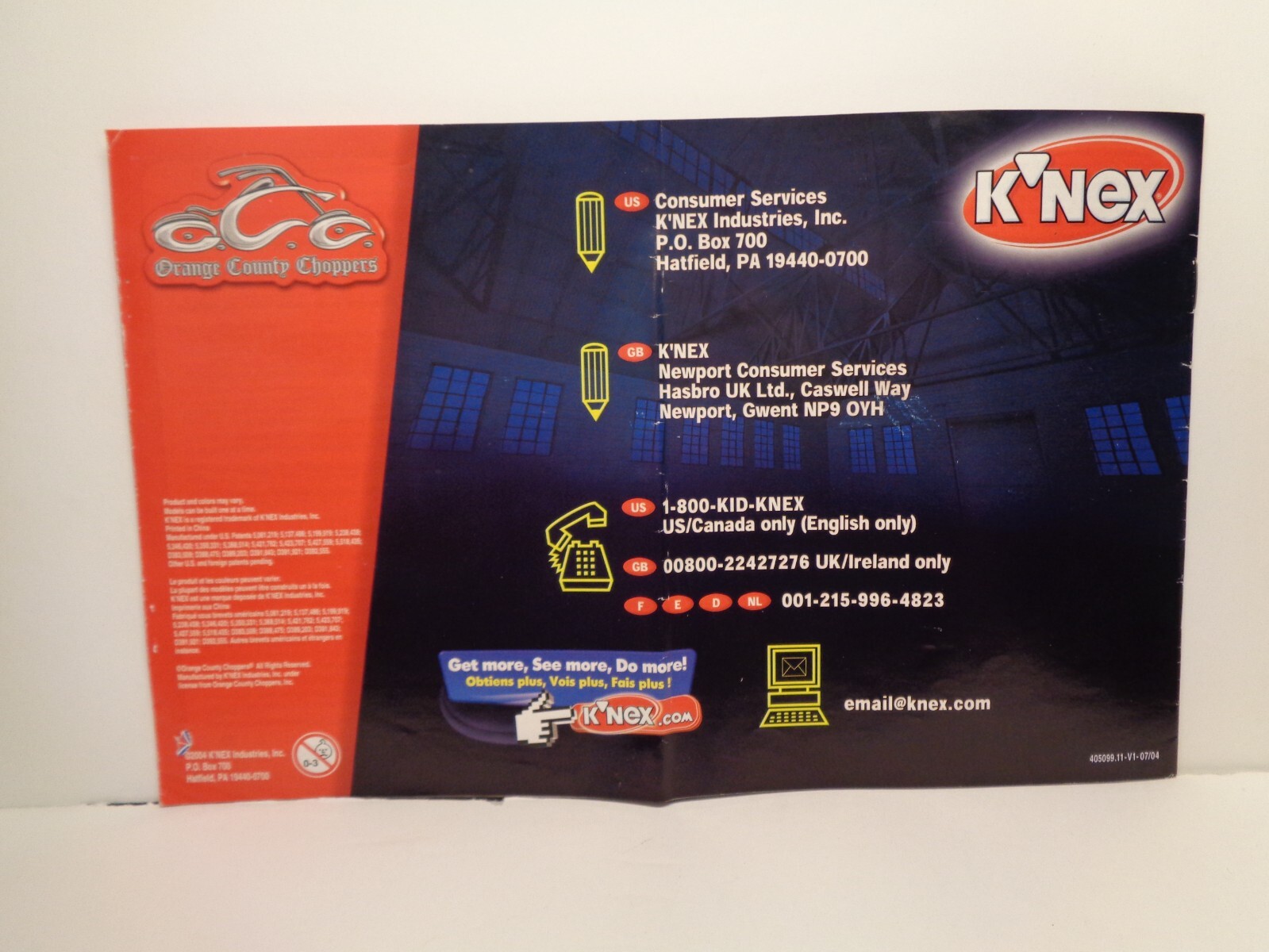 K'NEX Orange County Choppers Paul Senior's Old School Bike Manual