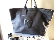 New IOpelle ITALIA Antonio Cristiano Leather Skull Tote Bag, Crossbody Bag