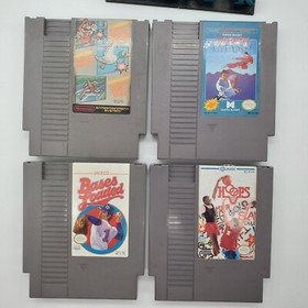 NINTENDO NES 6 Juegos Lote 4 Cartuchos LIMPIOS PROBADOS Mario Hoops Bases Karate