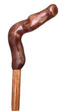Vintage Antique Primitive Folk Art Hardwood Shaft Knob Walking Stick Cane Old