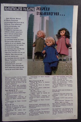 Page De Poupées Modes Et Travaux Novembre 1970 - Avec Patrons Marie Françoise, Jean Michel, Michel, Occasion