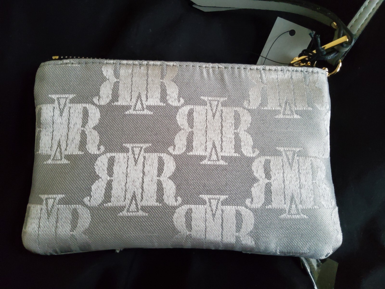 BNWT River Island Purse Grey RI Monogram Jacquard Zip Bag eBay