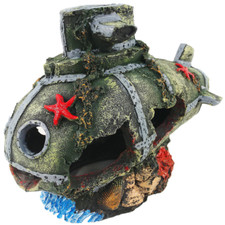 Aquarium landscaping resin submarine wreck smiling face abandoned submarine
