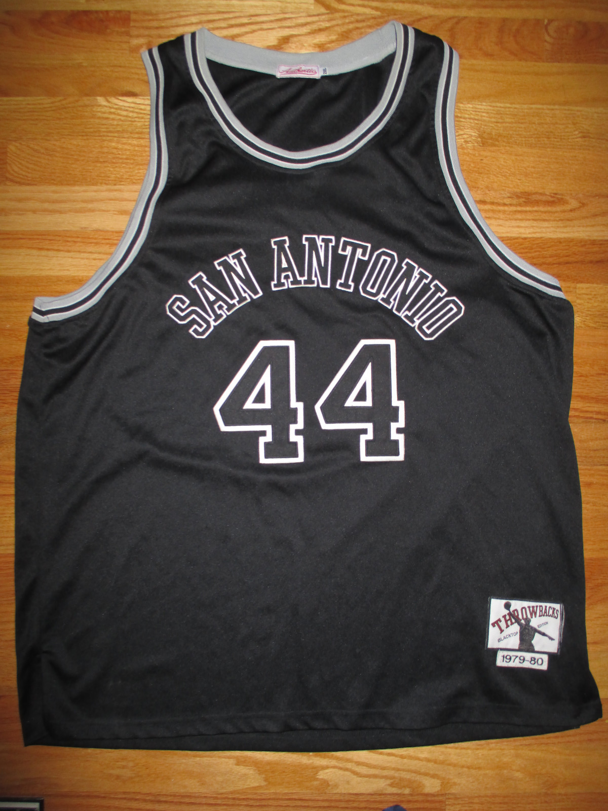 44 GEORGE GERVIN San Antonio Spurs NBA G/F Black AU Throwback Jersey