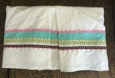 Pottery Barn Kids Coco Dot Crib Toddler Bed Skirt Pink Pool Brown Green NWOT