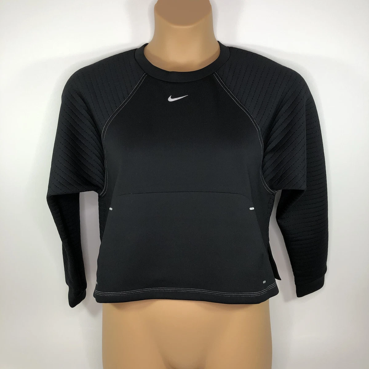 Nike Pro Warm Long Sleeve Crew Pullover Top Black CU5745 010 Women s Small S