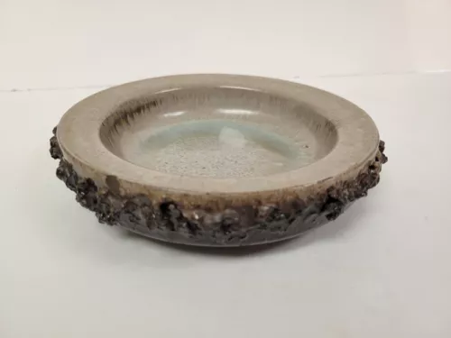 Vintage Iceland Glit Lava Ceramic Ashtray Bowl MCM