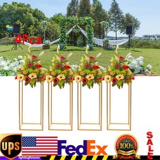 4Pcs Metal Flower Stand Party Wedding Centerpiece Column Holder Rack Decor