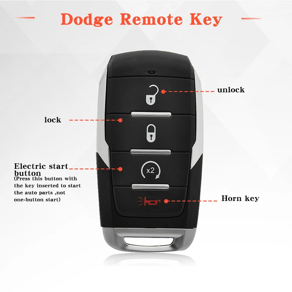 Smart Remote Flip Key Fob for 2019 2020 2021-2024 Ram 1500 OHT-4882056 68442907 — 第 2/4 张图片