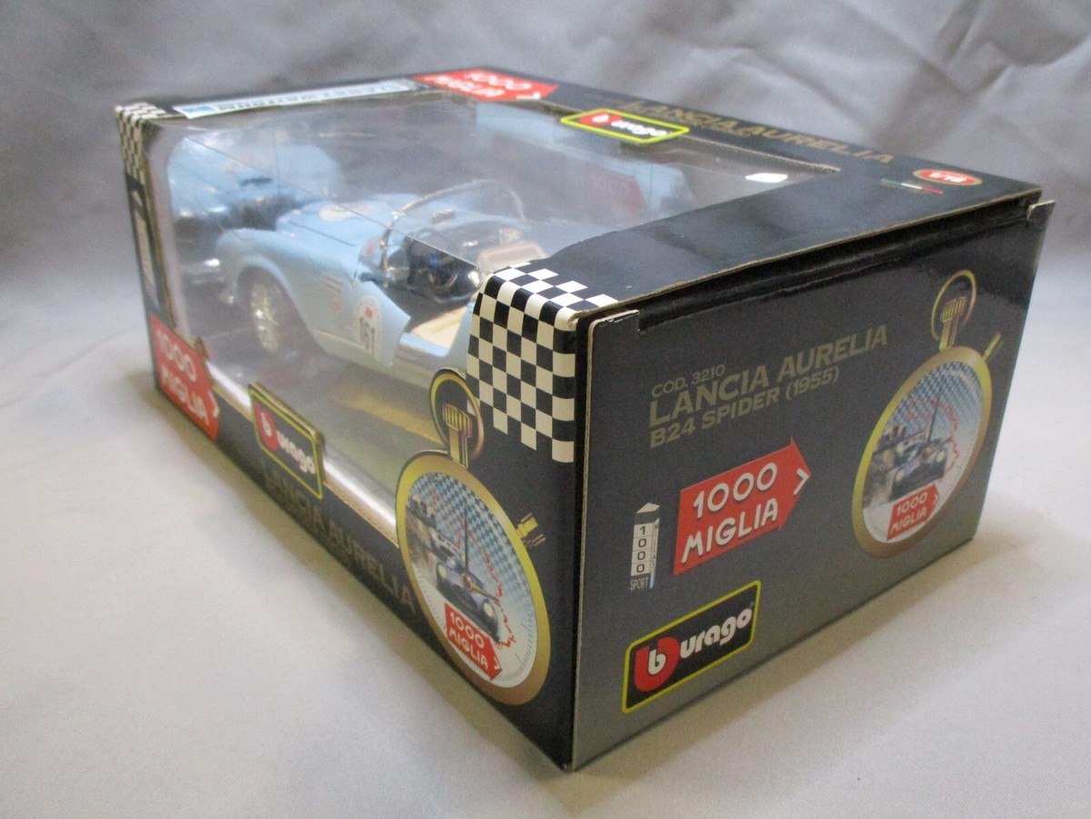 Miniature Burago 1/18 – Lancia Aurelia B24 Spider 1955 – 1000 Miglia – Comme Neuve