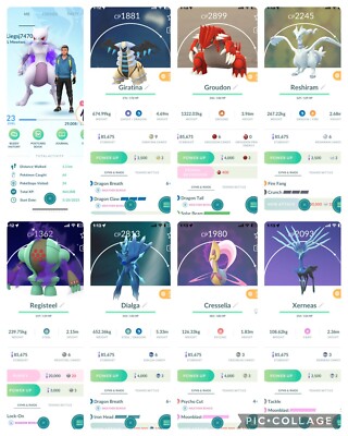 Pokemon Go Iv22|Shiny Giratina| Shiny Registeel|  Dialga Lugia Zekrom Mewtwo