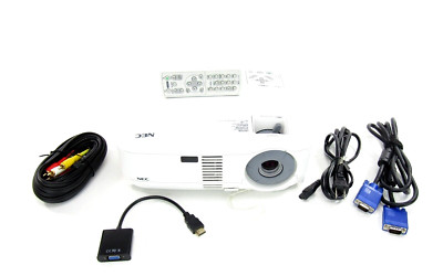 NEC MultiSync VT580 LCD Projector w/ Remote, VGA, RCA, Power Cord & HDMI Adapter