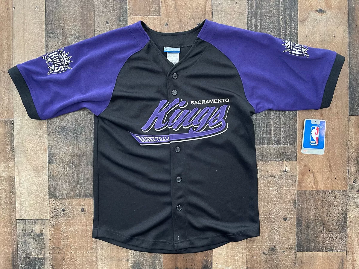 Vintage Sacramento Kings Youth Reebok Baseball Jersey Medium 10