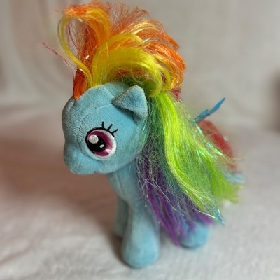 Ty My Little Pony Sparkle Rainbow Dash 7'' Plush 2015 Blue Purple Eyes Hasbro MLP